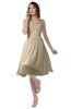 ColsBM Alexis Novelle Peach Simple A-line V-neck Zipper Knee Length Ruching Party Dresses