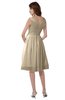 ColsBM Alexis Novelle Peach Simple A-line V-neck Zipper Knee Length Ruching Party Dresses