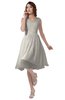 ColsBM Alexis Off White Simple A-line V-neck Zipper Knee Length Ruching Party Dresses