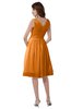 ColsBM Alexis Orange Simple A-line V-neck Zipper Knee Length Ruching Party Dresses
