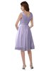 ColsBM Alexis Pastel Lilac Simple A-line V-neck Zipper Knee Length Ruching Party Dresses