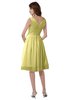 ColsBM Alexis Pastel Yellow Simple A-line V-neck Zipper Knee Length Ruching Party Dresses