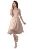 ColsBM Alexis Peach Puree Simple A-line V-neck Zipper Knee Length Ruching Party Dresses