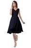 ColsBM Alexis Peacoat Simple A-line V-neck Zipper Knee Length Ruching Party Dresses