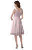 ColsBM Alexis Petal Pink Simple A-line V-neck Zipper Knee Length Ruching Party Dresses