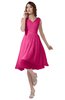 ColsBM Alexis Rose Pink Simple A-line V-neck Zipper Knee Length Ruching Party Dresses