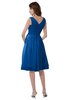 ColsBM Alexis Royal Blue Simple A-line V-neck Zipper Knee Length Ruching Party Dresses