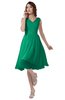 ColsBM Alexis Sea Green Simple A-line V-neck Zipper Knee Length Ruching Party Dresses