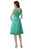 ColsBM Alexis Seafoam Green Simple A-line V-neck Zipper Knee Length Ruching Party Dresses