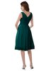 ColsBM Alexis Shaded Spruce Simple A-line V-neck Zipper Knee Length Ruching Party Dresses