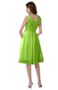 ColsBM Alexis Sharp Green Simple A-line V-neck Zipper Knee Length Ruching Party Dresses