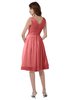 ColsBM Alexis Shell Pink Simple A-line V-neck Zipper Knee Length Ruching Party Dresses