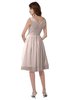 ColsBM Alexis Silver Peony Simple A-line V-neck Zipper Knee Length Ruching Party Dresses