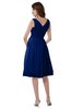ColsBM Alexis Sodalite Blue Simple A-line V-neck Zipper Knee Length Ruching Party Dresses