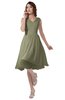 ColsBM Alexis Sponge Simple A-line V-neck Zipper Knee Length Ruching Party Dresses