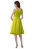 ColsBM Alexis Sulphur Spring Simple A-line V-neck Zipper Knee Length Ruching Party Dresses