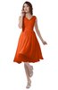 ColsBM Alexis Tangerine Simple A-line V-neck Zipper Knee Length Ruching Party Dresses
