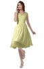 ColsBM Alexis Wax Yellow Simple A-line V-neck Zipper Knee Length Ruching Party Dresses