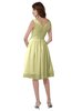 ColsBM Alexis Wax Yellow Simple A-line V-neck Zipper Knee Length Ruching Party Dresses