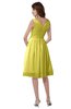 ColsBM Alexis Yellow Iris Simple A-line V-neck Zipper Knee Length Ruching Party Dresses