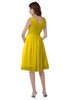 ColsBM Alexis Yellow Simple A-line V-neck Zipper Knee Length Ruching Party Dresses