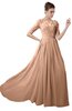 ColsBM Emily Almost Apricot Casual A-line Sabrina Elbow Length Sleeve Backless Beaded Bridesmaid Dresses