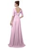 ColsBM Emily Baby Pink Casual A-line Sabrina Elbow Length Sleeve Backless Beaded Bridesmaid Dresses