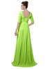 ColsBM Emily Bright Green Casual A-line Sabrina Elbow Length Sleeve Backless Beaded Bridesmaid Dresses