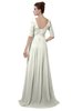 ColsBM Emily Cream Casual A-line Sabrina Elbow Length Sleeve Backless Beaded Bridesmaid Dresses
