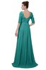 ColsBM Emily Emerald Green Casual A-line Sabrina Elbow Length Sleeve Backless Beaded Bridesmaid Dresses