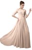 ColsBM Emily Fresh Salmon Casual A-line Sabrina Elbow Length Sleeve Backless Beaded Bridesmaid Dresses