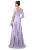 ColsBM Emily Light Purple Casual A-line Sabrina Elbow Length Sleeve Backless Beaded Bridesmaid Dresses