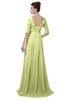 ColsBM Emily Lime Green Casual A-line Sabrina Elbow Length Sleeve Backless Beaded Bridesmaid Dresses