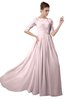 ColsBM Emily Petal Pink Casual A-line Sabrina Elbow Length Sleeve Backless Beaded Bridesmaid Dresses
