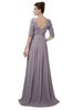 ColsBM Emily Sea Fog Casual A-line Sabrina Elbow Length Sleeve Backless Beaded Bridesmaid Dresses