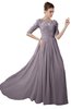 ColsBM Emily Sea Fog Casual A-line Sabrina Elbow Length Sleeve Backless Beaded Bridesmaid Dresses