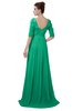 ColsBM Emily Sea Green Casual A-line Sabrina Elbow Length Sleeve Backless Beaded Bridesmaid Dresses