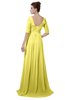 ColsBM Emily Yellow Iris Casual A-line Sabrina Elbow Length Sleeve Backless Beaded Bridesmaid Dresses