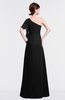 ColsBM Louisa Black Simple A-line Short Sleeve Half Backless Floor Length Ruffles Bridesmaid Dresses