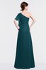 ColsBM Louisa Blue Green Simple A-line Short Sleeve Half Backless Floor Length Ruffles Bridesmaid Dresses