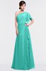 ColsBM Louisa Blue Turquoise Simple A-line Short Sleeve Half Backless Floor Length Ruffles Bridesmaid Dresses