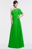 ColsBM Louisa Classic Green Simple A-line Short Sleeve Half Backless Floor Length Ruffles Bridesmaid Dresses