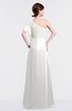 ColsBM Louisa Cloud White Simple A-line Short Sleeve Half Backless Floor Length Ruffles Bridesmaid Dresses