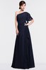 ColsBM Louisa Dark Sapphire Simple A-line Short Sleeve Half Backless Floor Length Ruffles Bridesmaid Dresses