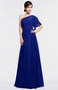 ColsBM Louisa Electric Blue Simple A-line Short Sleeve Half Backless Floor Length Ruffles Bridesmaid Dresses