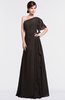 ColsBM Louisa Fudge Brown Simple A-line Short Sleeve Half Backless Floor Length Ruffles Bridesmaid Dresses