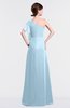 ColsBM Louisa Ice Blue Simple A-line Short Sleeve Half Backless Floor Length Ruffles Bridesmaid Dresses