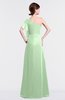ColsBM Louisa Light Green Simple A-line Short Sleeve Half Backless Floor Length Ruffles Bridesmaid Dresses