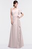 ColsBM Louisa Light Pink Simple A-line Short Sleeve Half Backless Floor Length Ruffles Bridesmaid Dresses