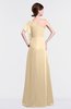 ColsBM Louisa Marzipan Simple A-line Short Sleeve Half Backless Floor Length Ruffles Bridesmaid Dresses